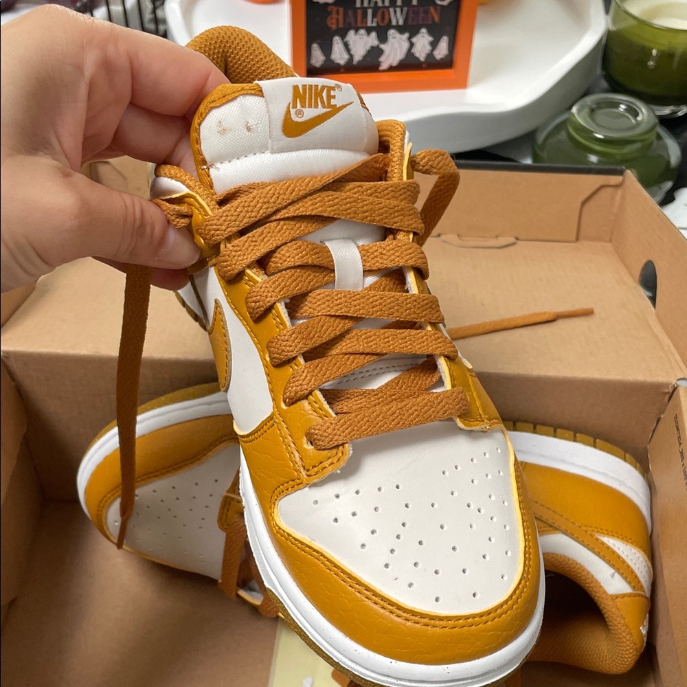 Nike Dunk Low Next Nature in Phantom and Gold